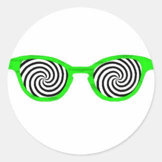 Hypnotize Sunglasses Green Rim The MUSEUM Zazzle G Classic Round Sticker