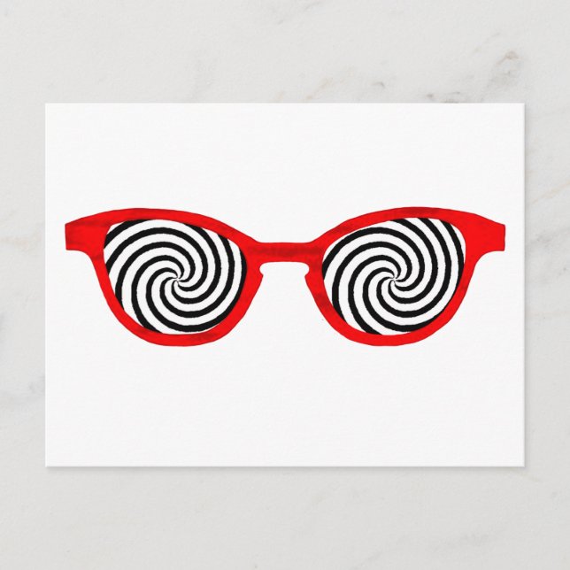 Hypnotize Sunglasses Red Rim The MUSEUM Zazzle Gif Postcard (Front)