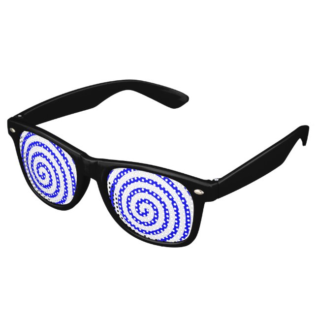 Hypnotized Blue Retro Sunglasses (Angled)