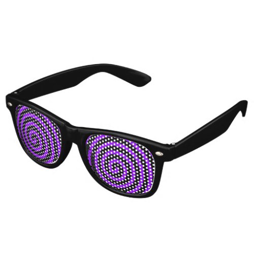 Hypnotized Purple Black Retro Sunglasses