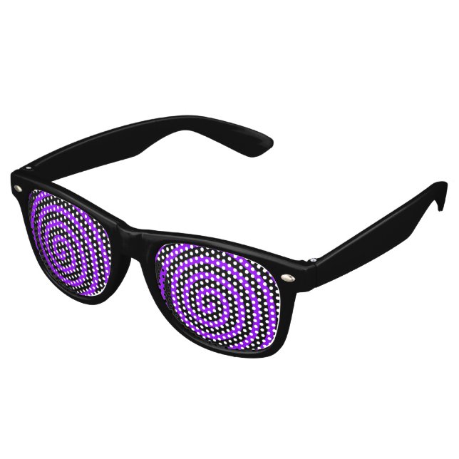 Hypnotized Purple Black Retro Sunglasses (Angled)