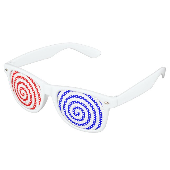 Hypnotized Red Blue Retro Sunglasses (Angled)