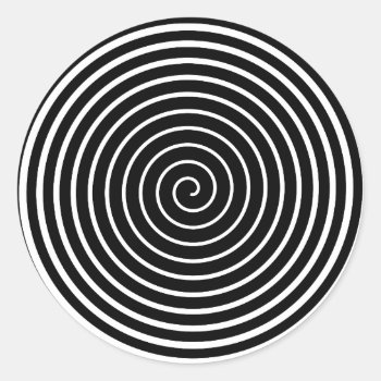 Hypnotizer Black Classic Round Sticker by ZionMade at Zazzle