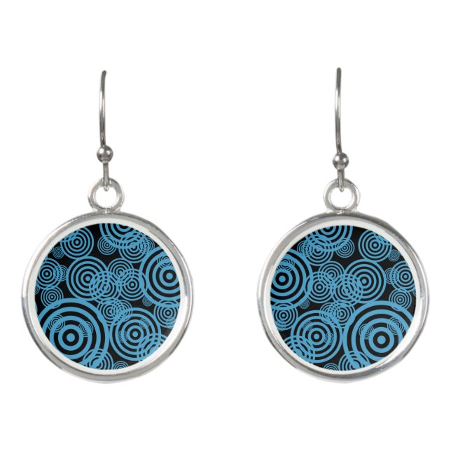 Hypnotizing circles - blue earrings (Front)