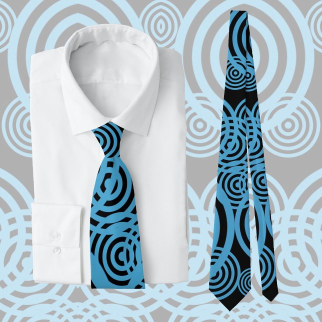 Hypnotizing circles - blue neck tie (Creator Uploaded)