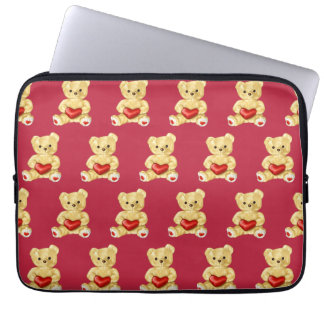 Hypnotizing Cute Teddy Bear Pattern Kids Laptop Sleeve