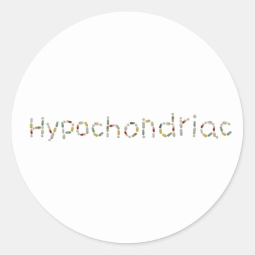 hypochondriac classic round sticker