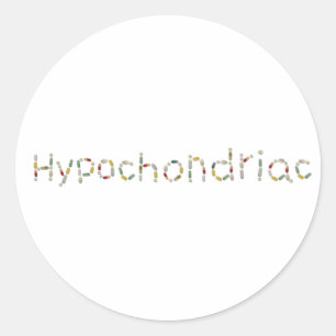 hypochondriac classic round sticker