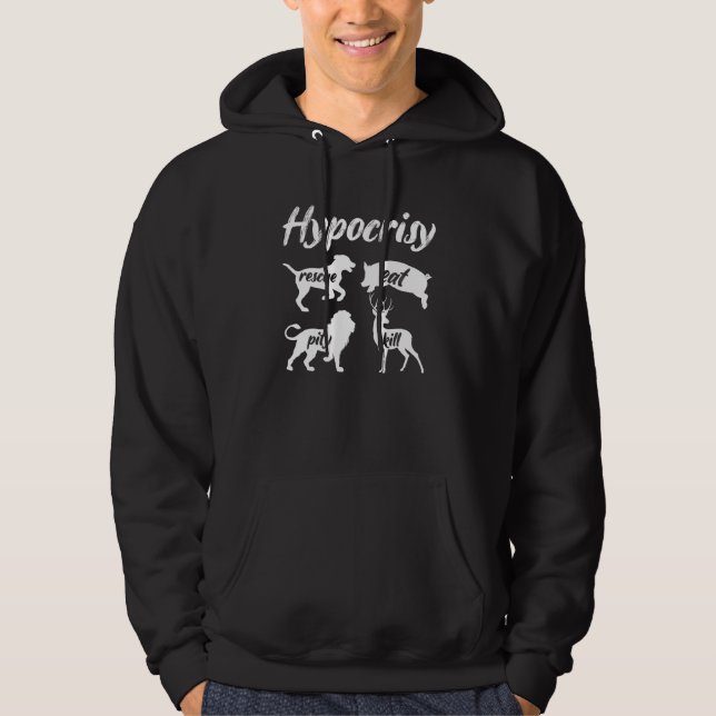 Hypocrisy Rescue Eat Veganism Plant Organic Based  Hoodie (Front)