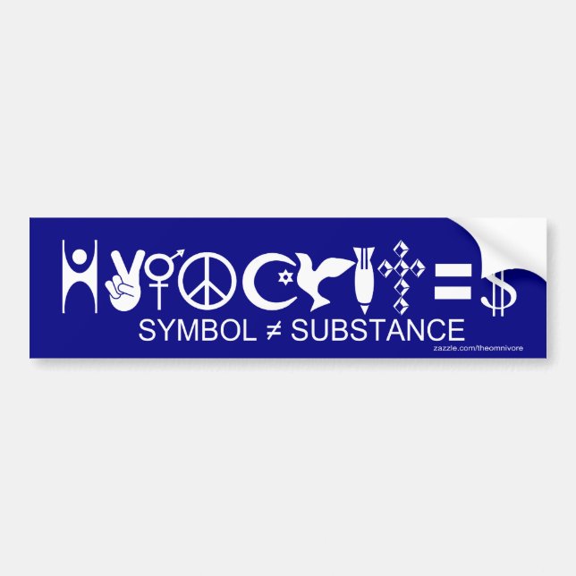 hypocrites symbol substance bumper sticker (Front)