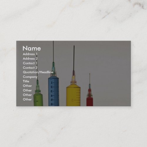 Hypodermic needles business card