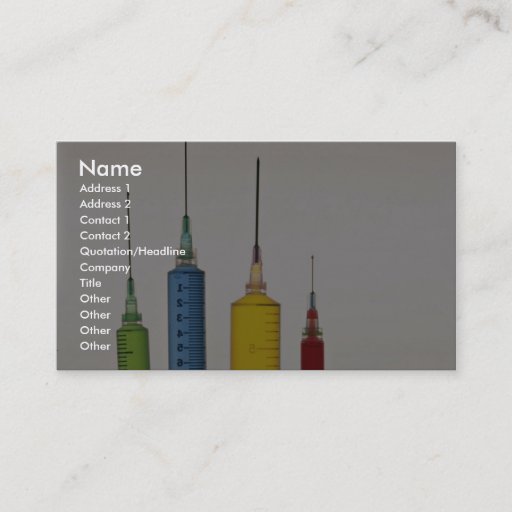 Customizable Hypodermic needles business card