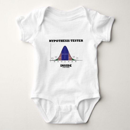 Hypothesis Tester Inside (Bell Curve Humor) Baby Bodysuit