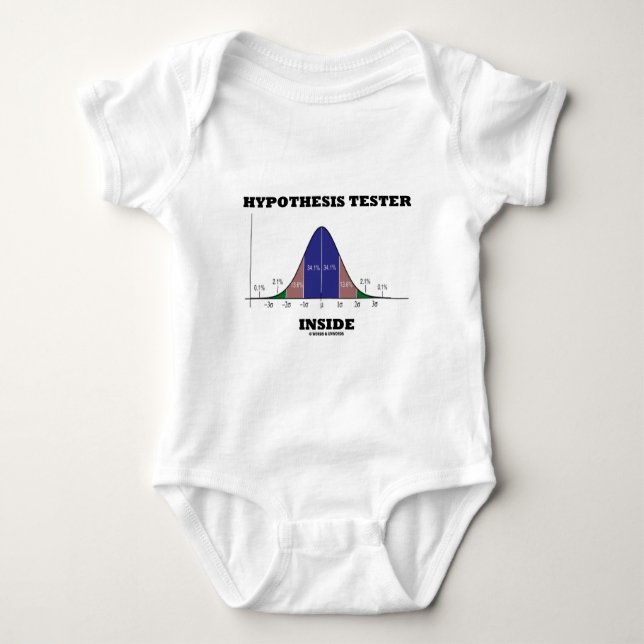 Hypothesis Tester Inside (Bell Curve Humor) Baby Bodysuit (Front)