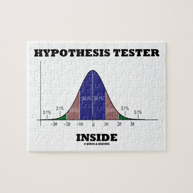 Hypothesis Tester Inside (Bell Curve Humor) Jigsaw Puzzle (Horizontal)