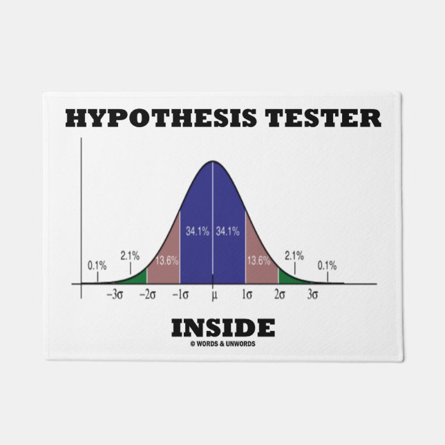 Hypothesis Tester Inside Bell Curve Stats Humor Doormat (Front)
