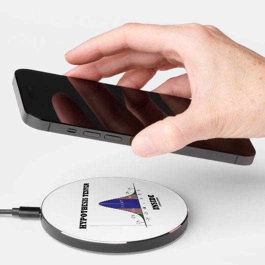 Hypothesis Tester Inside Stats Humor Wireless Charger (Hand)