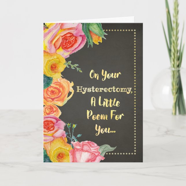 Hysterectomy Funny Get Well Card Poem (Front)