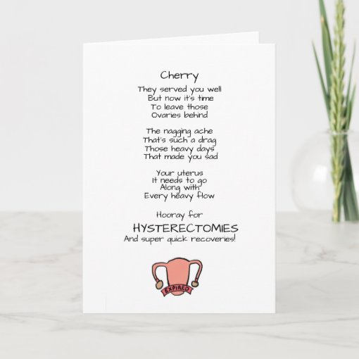 Hysterectomy Recovery Customisable Card | Zazzle