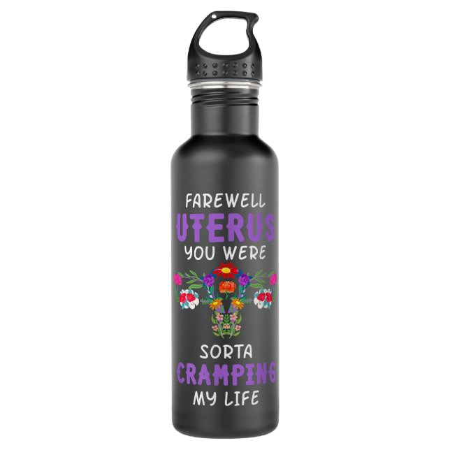 Hysterectomy Uterus Surgery Survivor Supracervical Stainless Steel Water Bottle (Front)