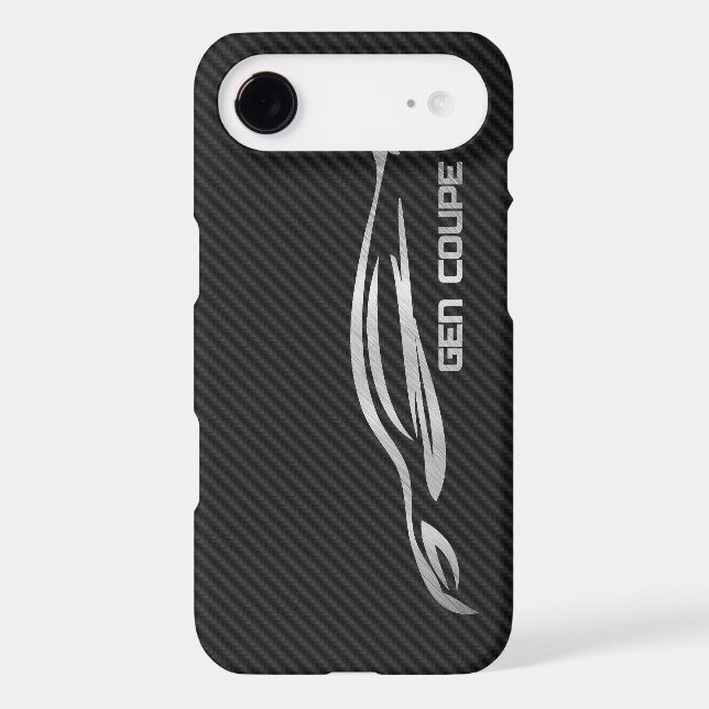 Hyundai Genesis Coupe - Silver on Faux Carbon Case-Mate iPhone Case (Back)