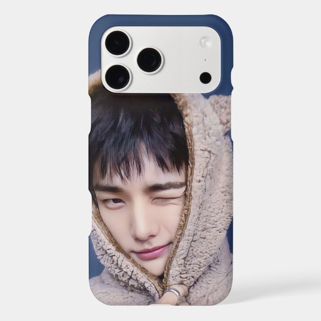 Hyunjin Cozy Bear Hoodie 'KARMA' POB iPhone Case (Back)