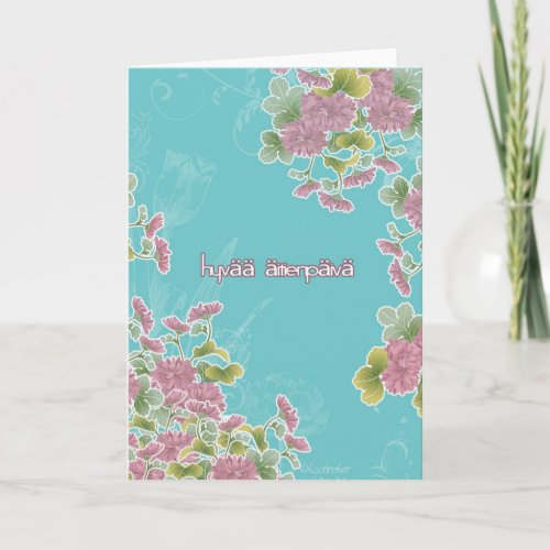 hyv itienpiv Finnish Happy Mothers Day Card