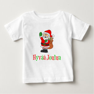 Hyvaa Joulua Finnish Christmas Santa Baby T-Shirt