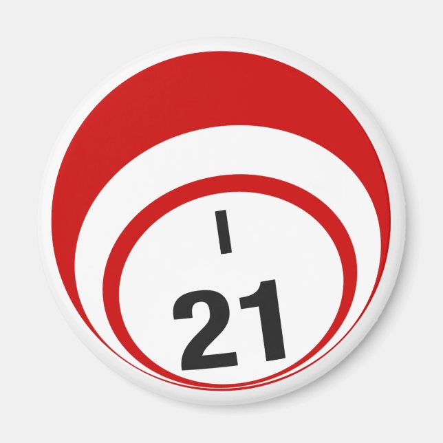 I21 bingo ball fridge magnet (Front)