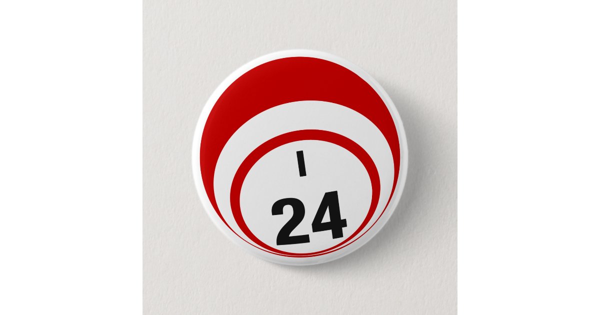 I24 Bingo Ball button Zazzle