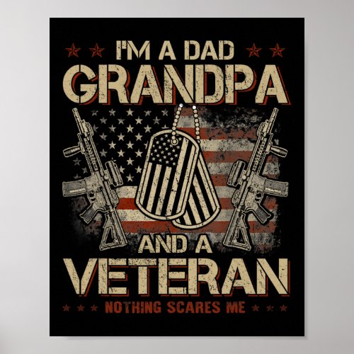 I39m A Dad Grandpa And A Veteran Funny Fathers Day Poster