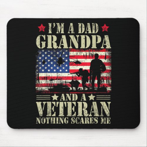 I39m A Dad Grandpa And Veteran Fathers Day Papa Gr Mouse Pad