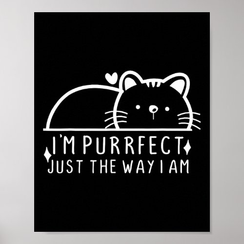I39m Purrfect Funny Cat Pet Lover Fun Pun  Poster