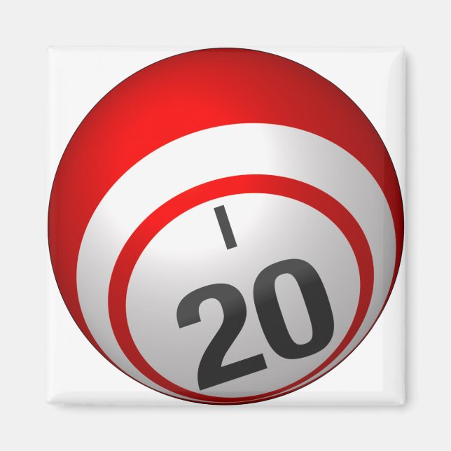 I 20 bingo ball magnet (Front)