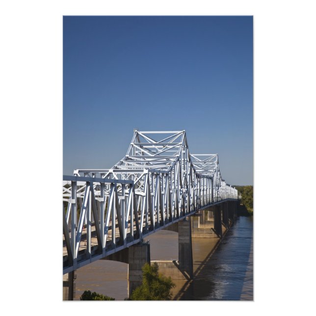 I-20 Highway bridge across Mississippi River, Photo Print (Front)