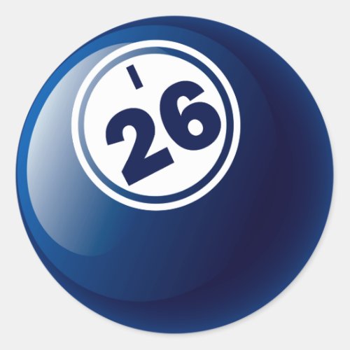 I 26 BINGO BALL CLASSIC ROUND STICKER