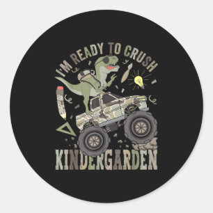I'm Ready To Crush Kindergarten Monster Truck Classic Round Sticker