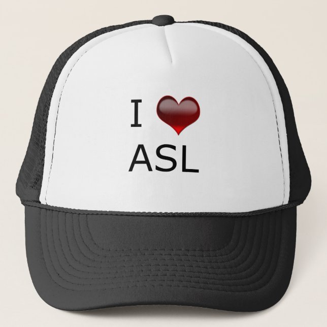 I <3 ASL TRUCKER HAT (Front)