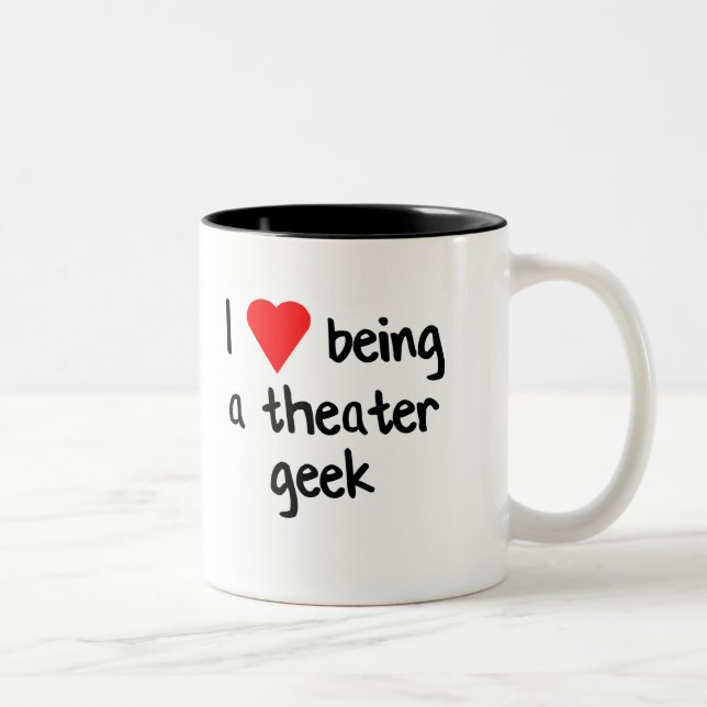 I <3 Being a Theater Geek Two-Tone Coffee Mug (Right)