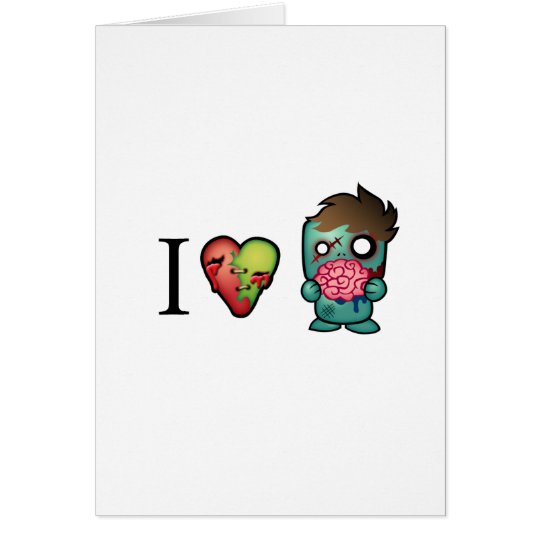 I <3 Brains- Zombies Are Everywhere! Card