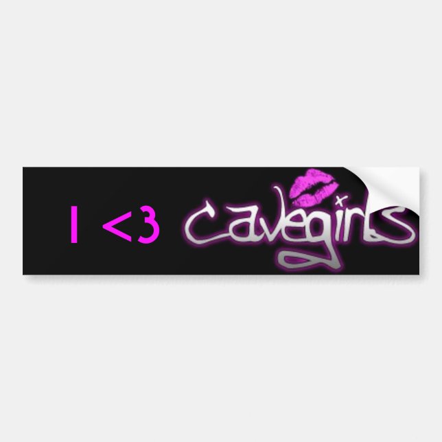 I <3 Cavegirls Bumper Sticker (Front)