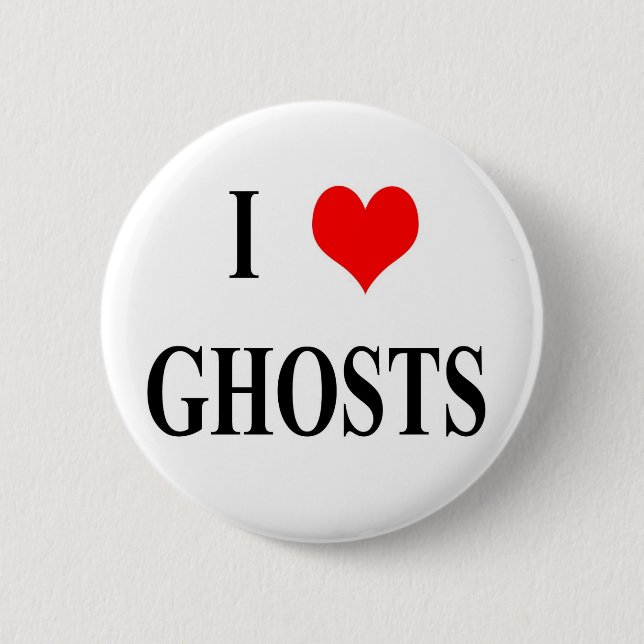 I <3 Ghosts Pinback Button (Front)