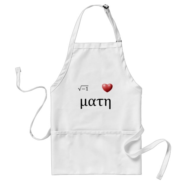 i <3 Math Adult Apron (Front)