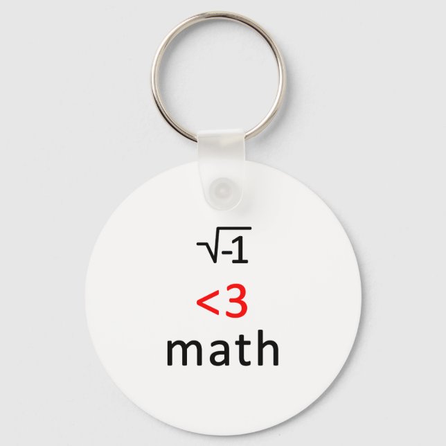 I <3 math! keychain (Front)