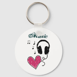 i <3 music keychain