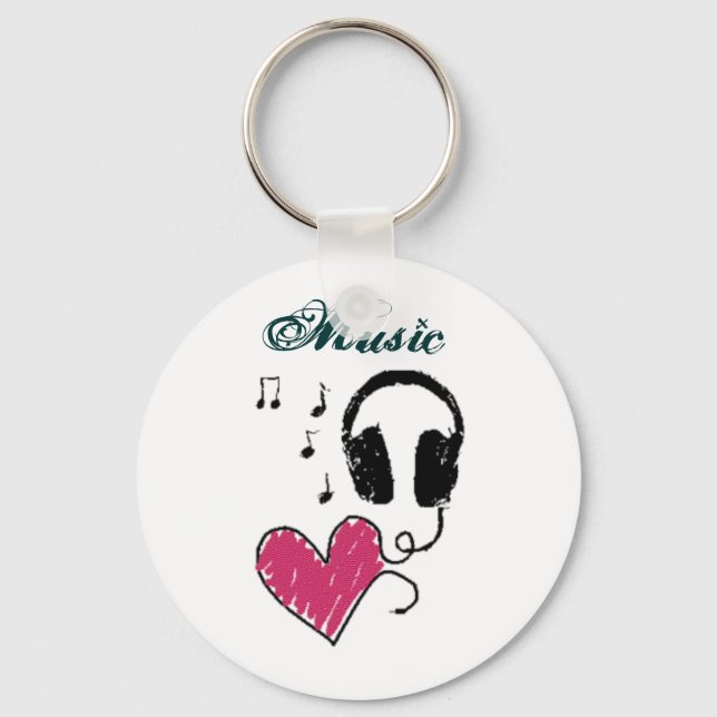 i <3 music keychain (Front)