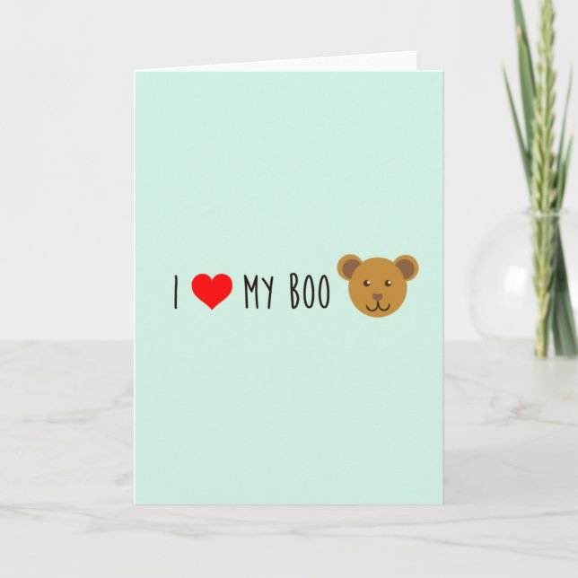 I <3 My Boo Bear Greeting Card (Front)
