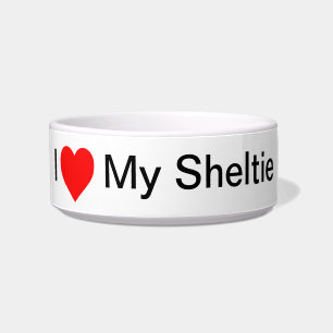 I <3 My Sheltie Dog Bowl