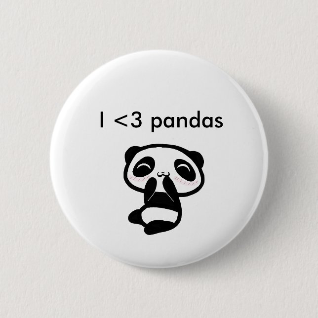 I <3 pandas pinback button (Front)