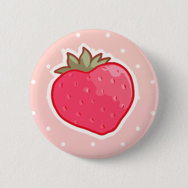 I <3 Strawberry Pinback Button (Front)